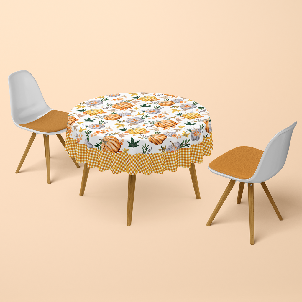 Nappe de table ronde citrouille 150cm imprimé