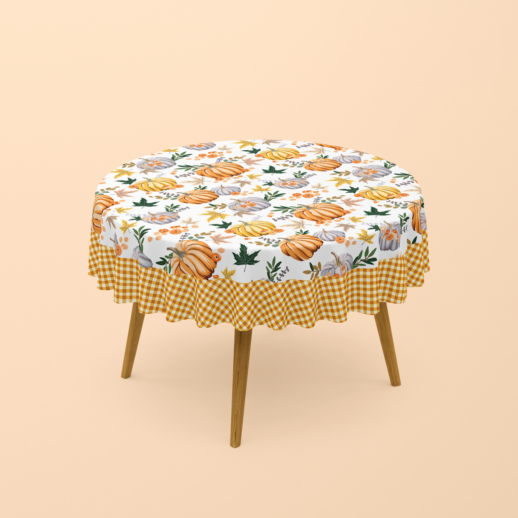 Nappe de table ronde citrouille 150cm imprimé