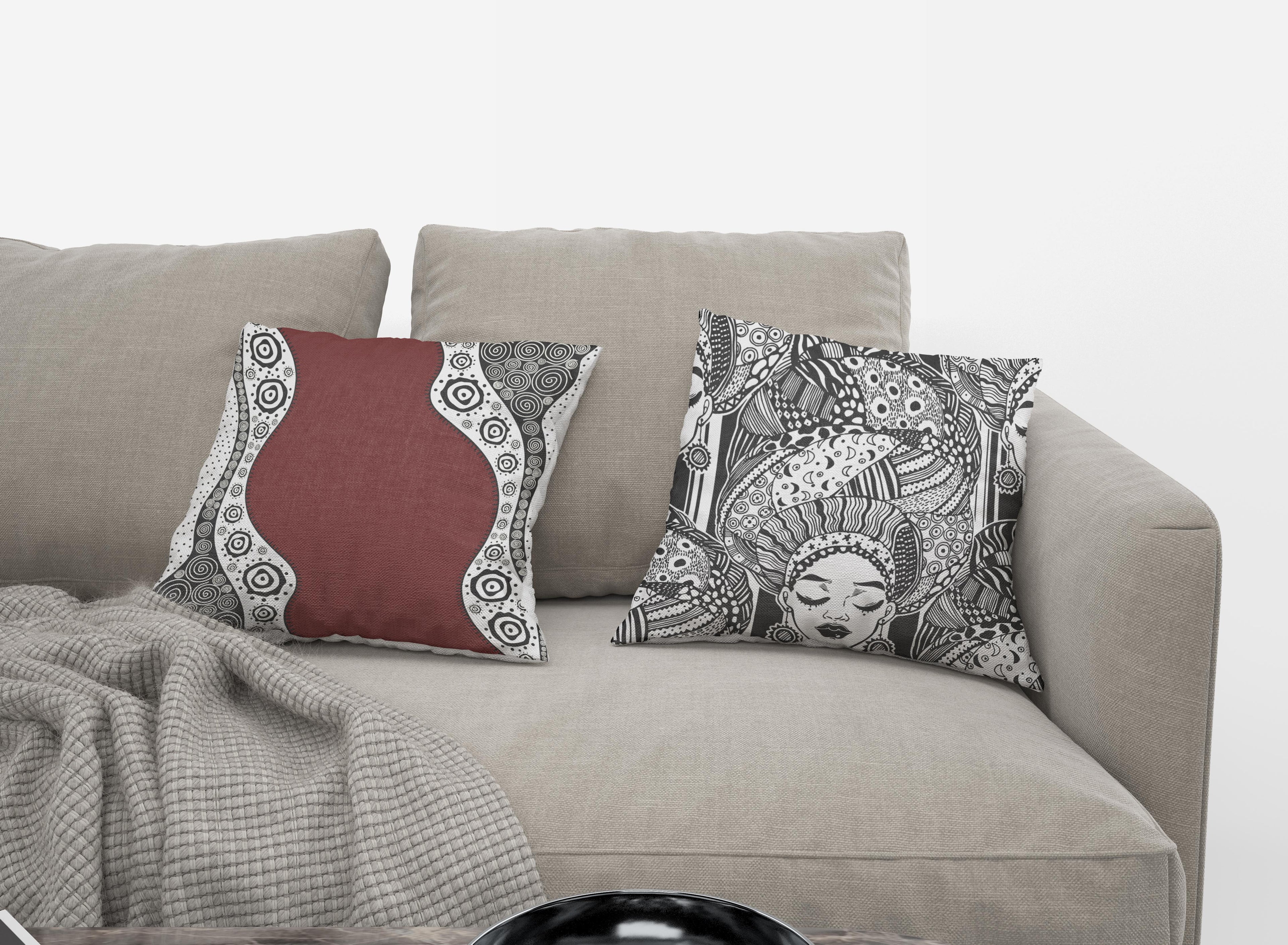 4 housses de coussin AfroWoman imprimées, 40*40cm