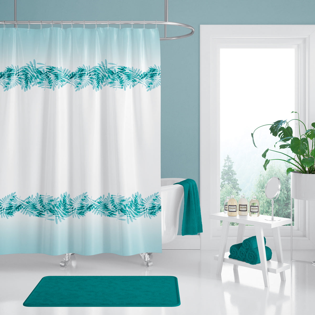 Rideau de Douche Tropical Imprimé Imperméable 180 * 200cm