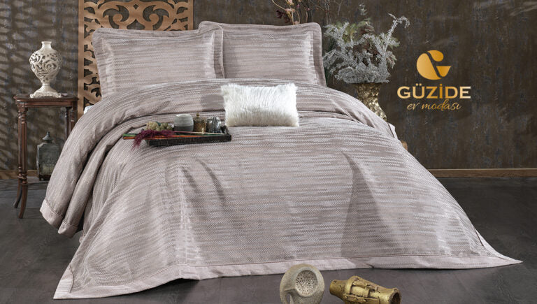 Couvre-Lit ALİNA Rose poussiéreux 4 pièces