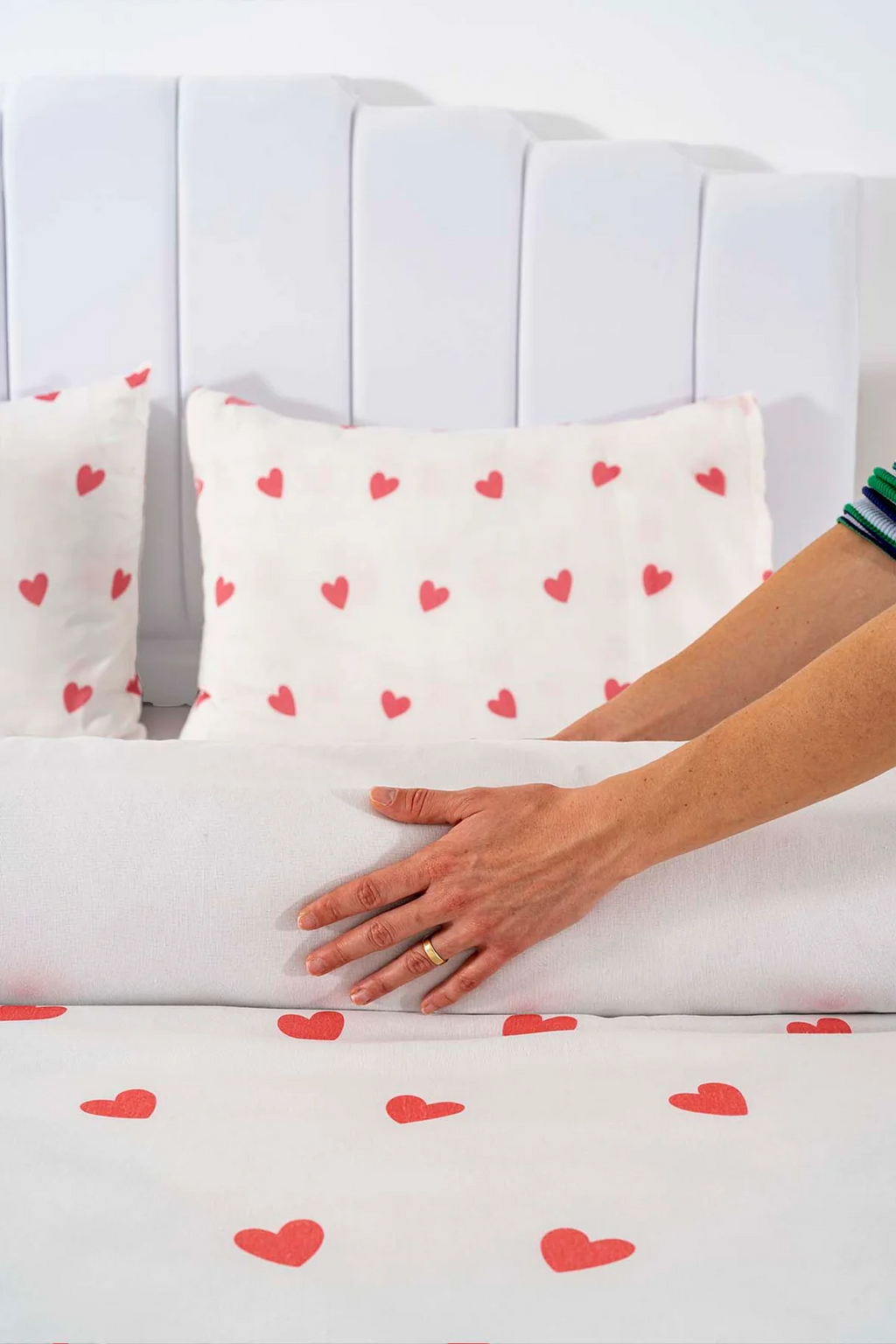 Ensemble de housse de couette d’une double kırmızı kalplı