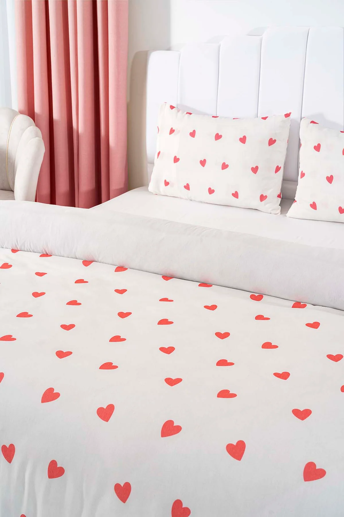 Ensemble de housse de couette d’une double kırmızı kalplı