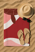 Serviette imprimée tortue bordeau 70 * 150cm