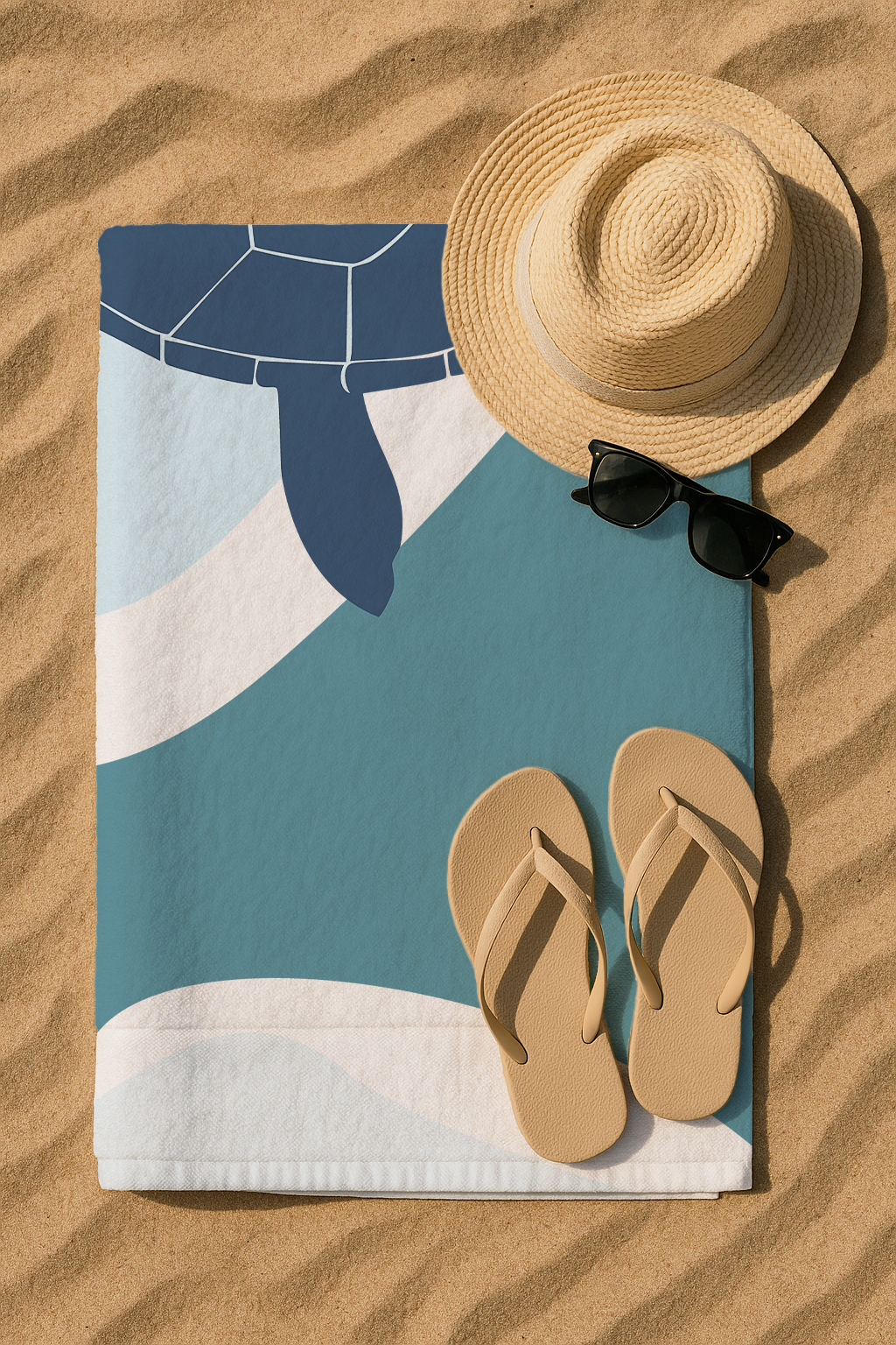 Serviette imprimée tortue bordeau 70 * 150cm