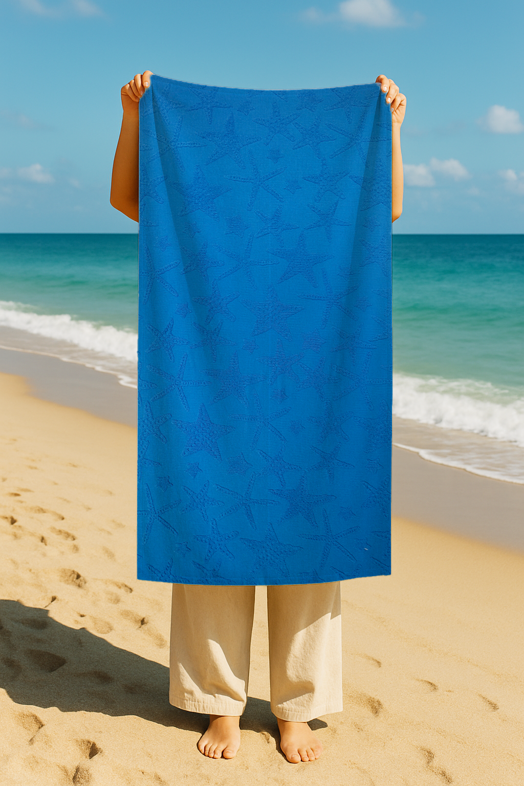 Serviette bleu 70 * 150cm