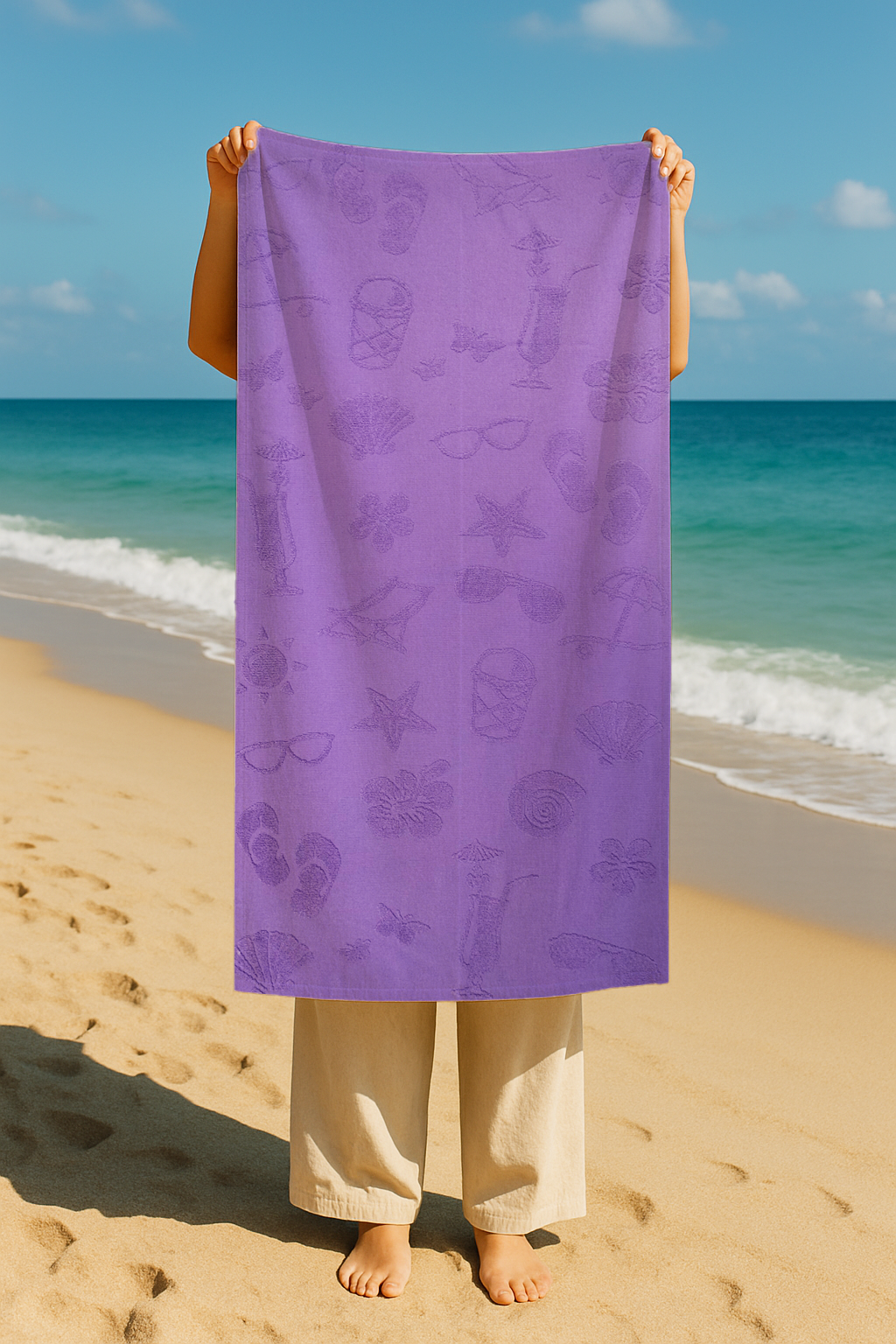 Serviette mauve 70 * 150cm