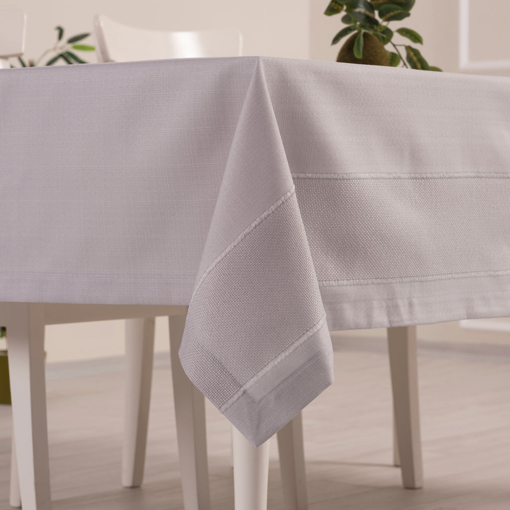 Nappe de table rectangulaire Nora Gris – 160×220 cm