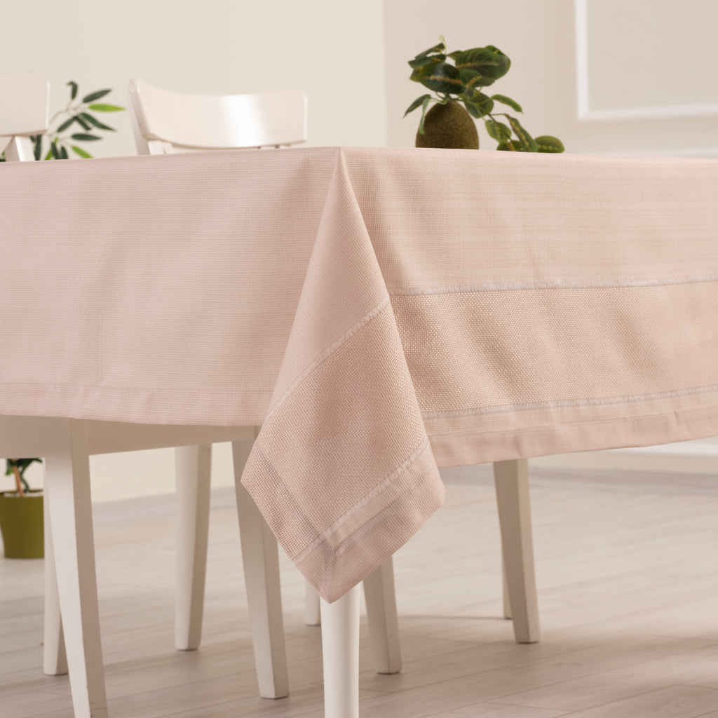 Nappe de table rectangulaire Nora Beige – 160×220 cm