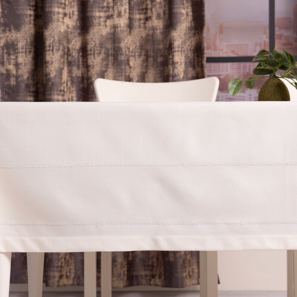 Nappe de table rectangulaire Nora Blanc cassé – 160×220 cm