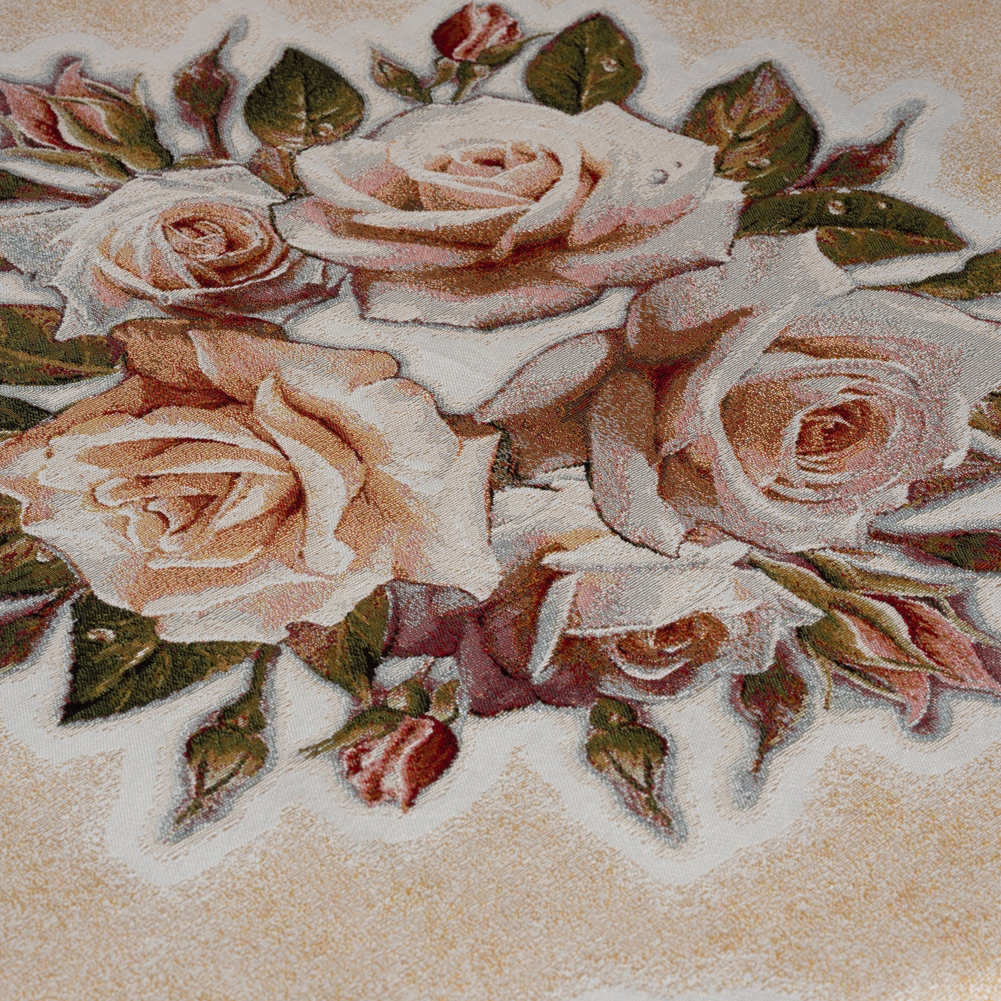 Nappe de Table ronde Beige imprimée mesure 160cm