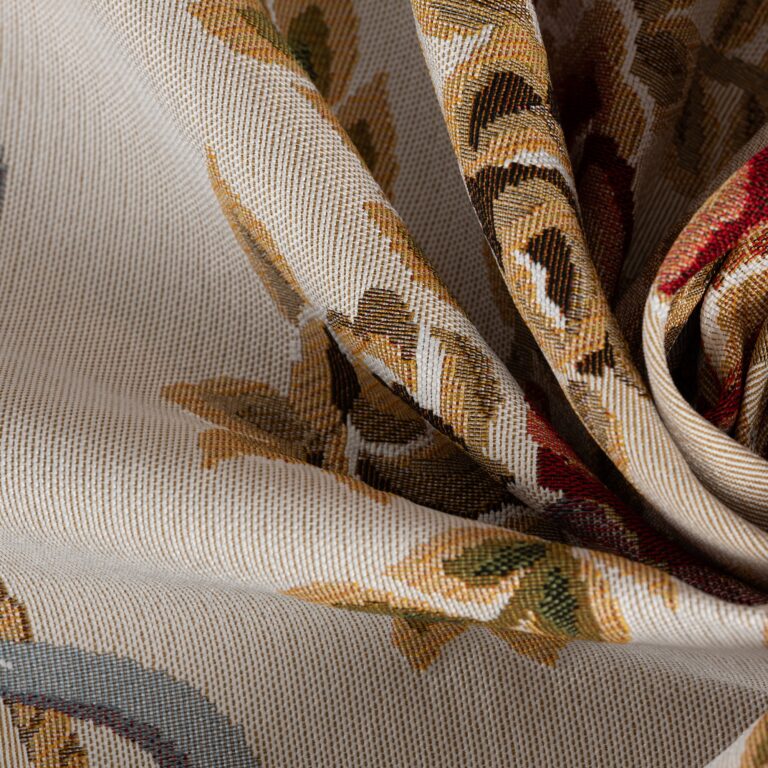 Nappe de Table ronde Rozalinda beige imprimée mesure 160cm