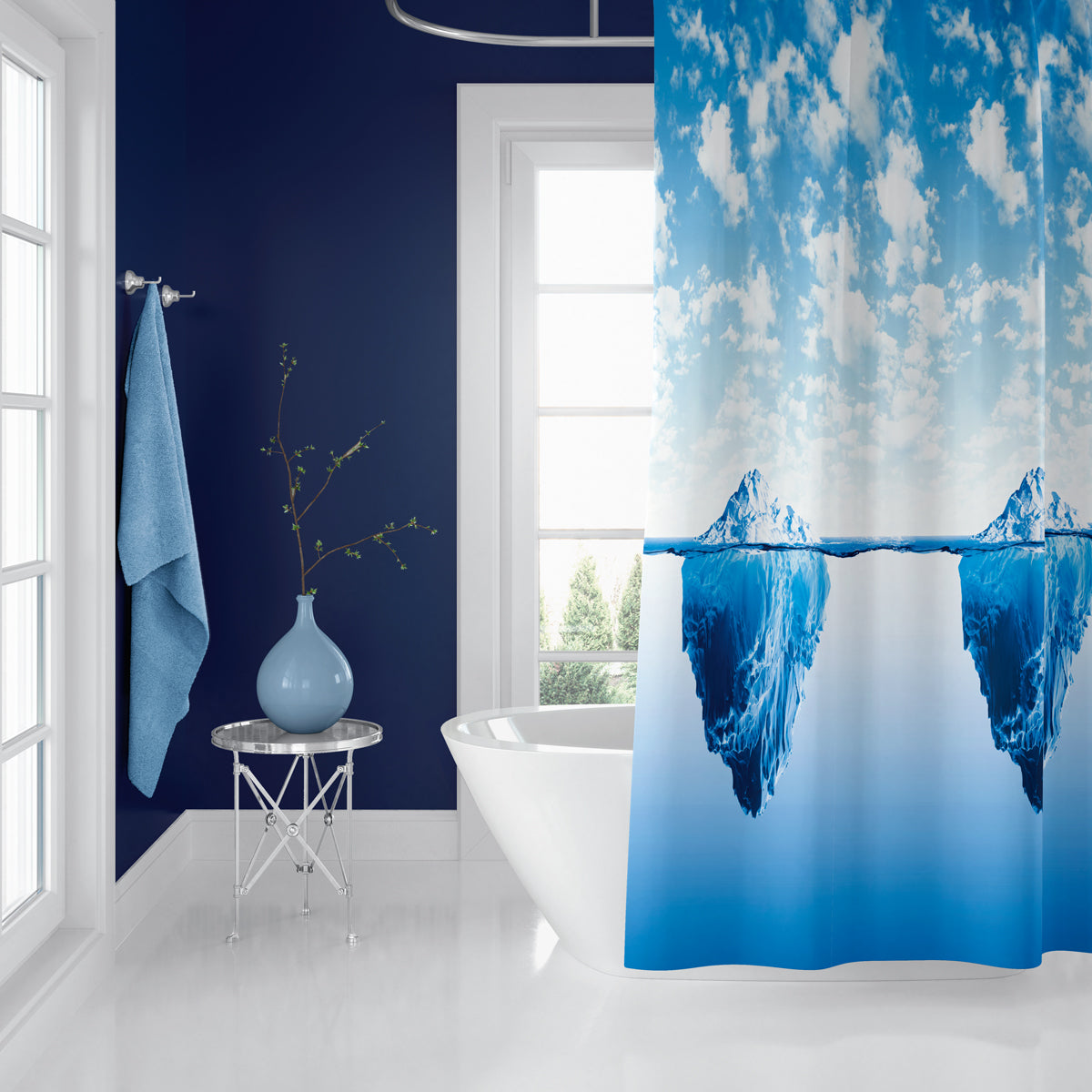 Rideau de Douche Iceberg Imprimé Imperméable 180 * 200cm
