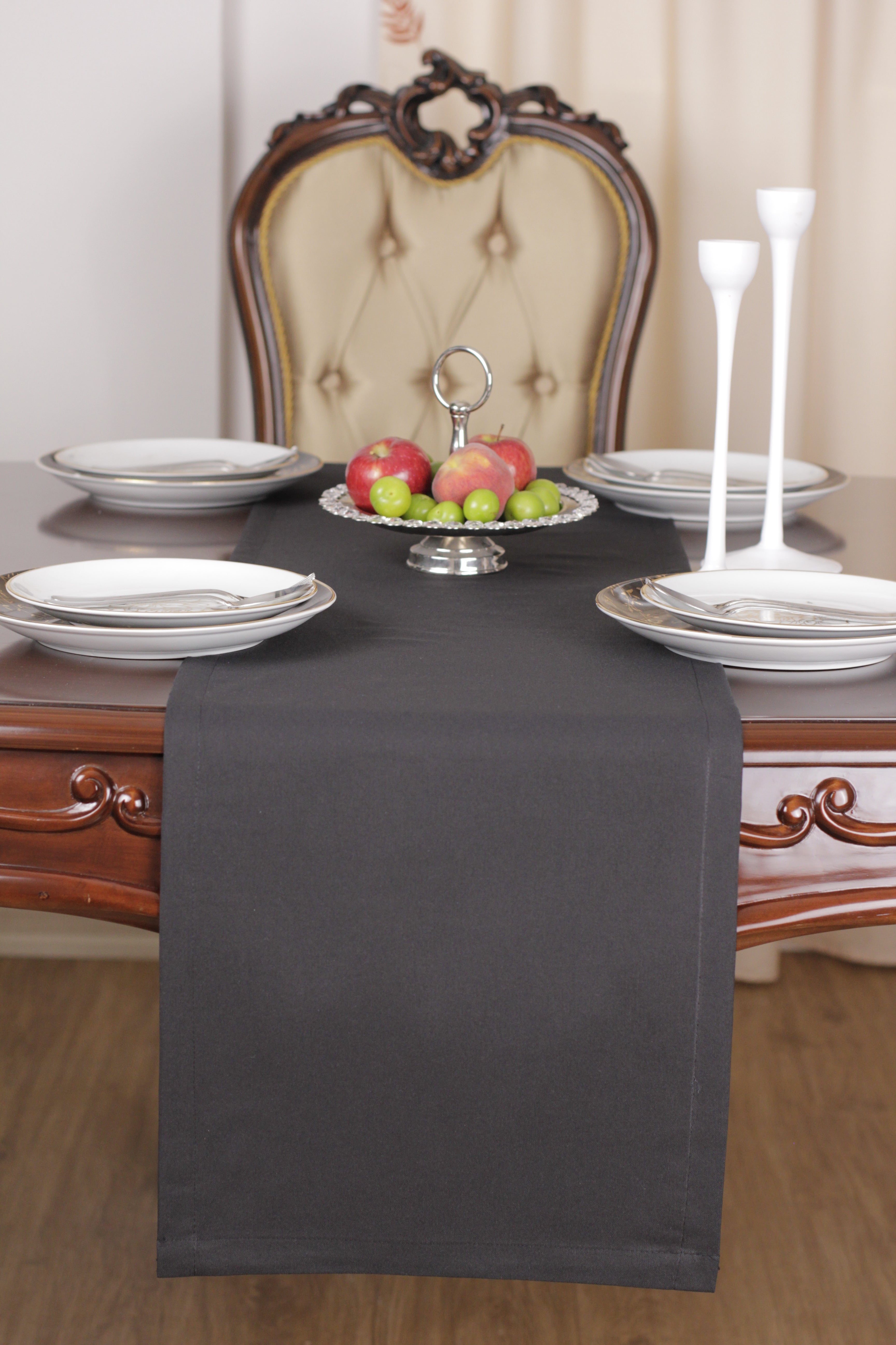 Chemin de table Polycoton Noir 40*170cm