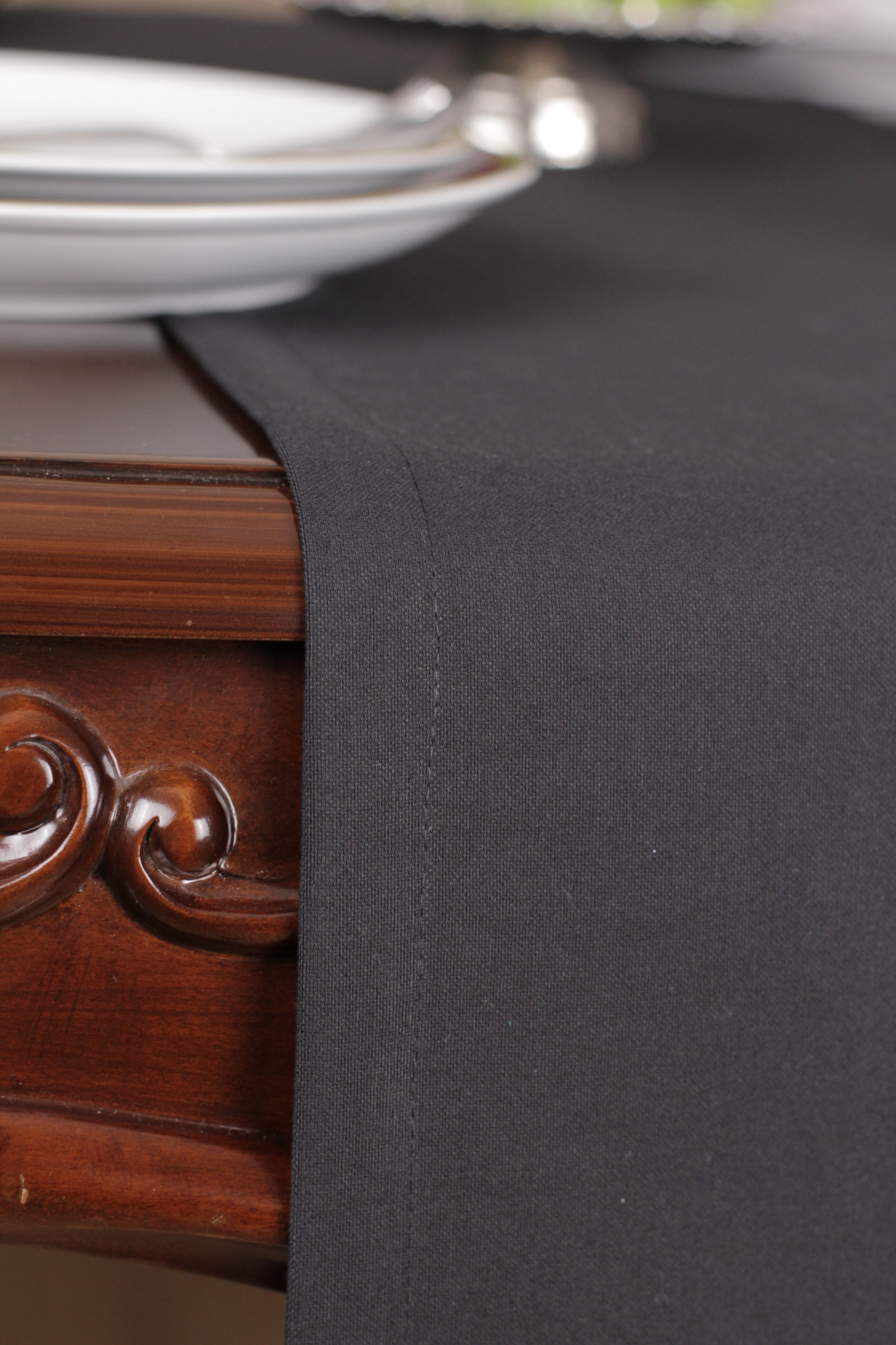 Chemin de table Polycoton Noir 40*140cm