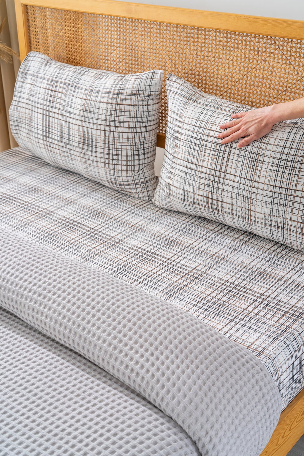 Parure de Piqué en Coton – 4 Pièces | Design Naturel & Moderne