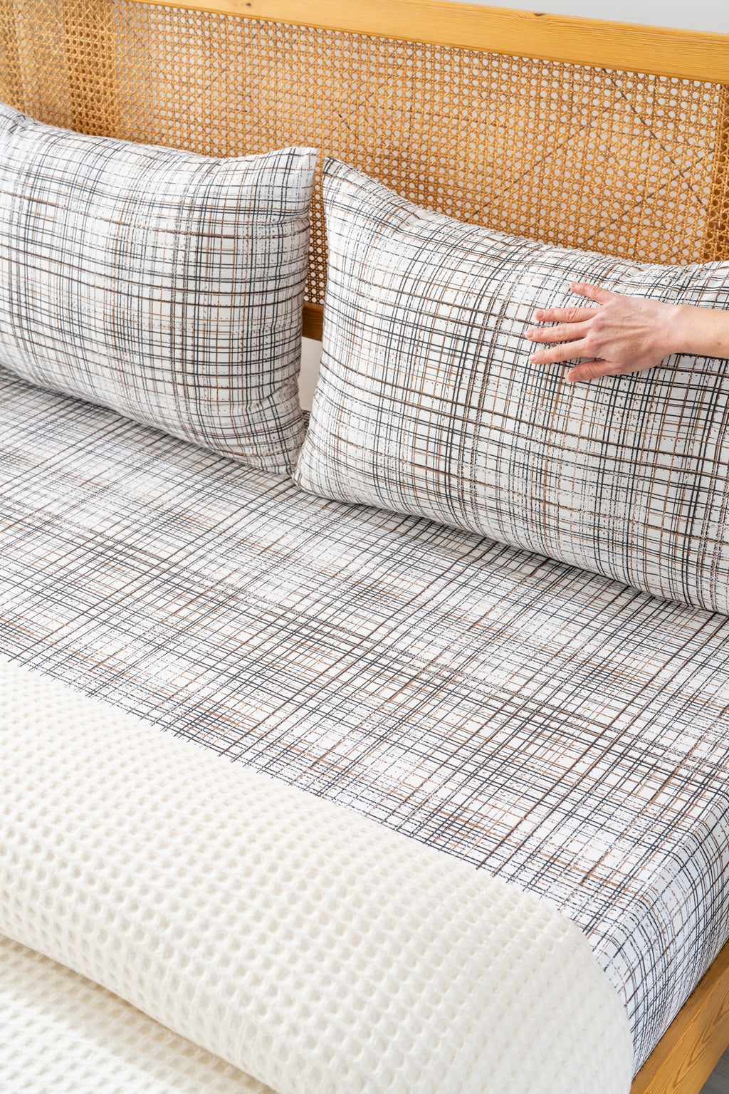 Parure de Piqué en Coton – 4 Pièces | Design Naturel & Moderne