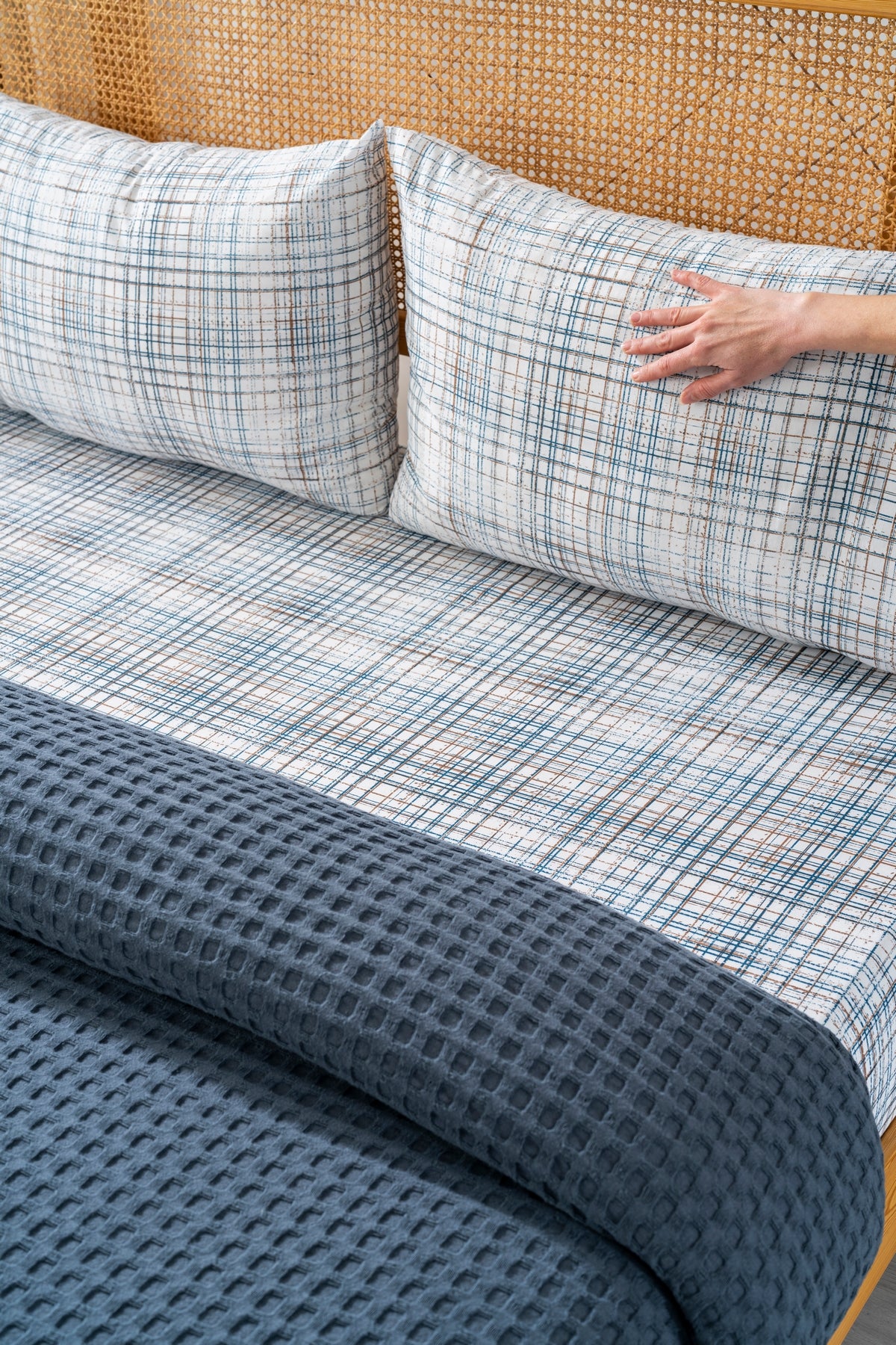 Parure de Piqué en Coton – 4 Pièces | Design Naturel & Moderne