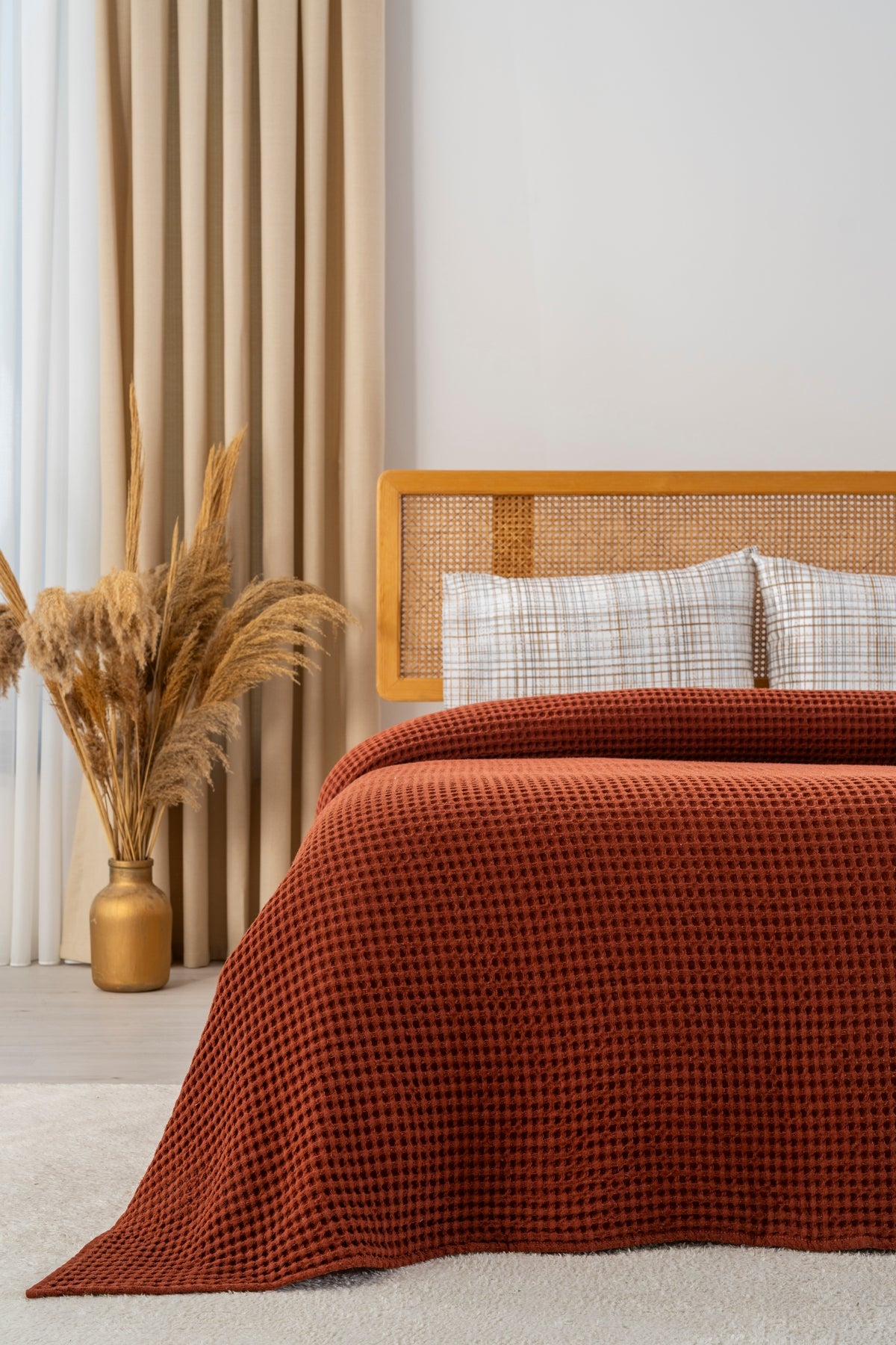 Parure de Piqué en Coton – 4 Pièces | Design Naturel & Moderne