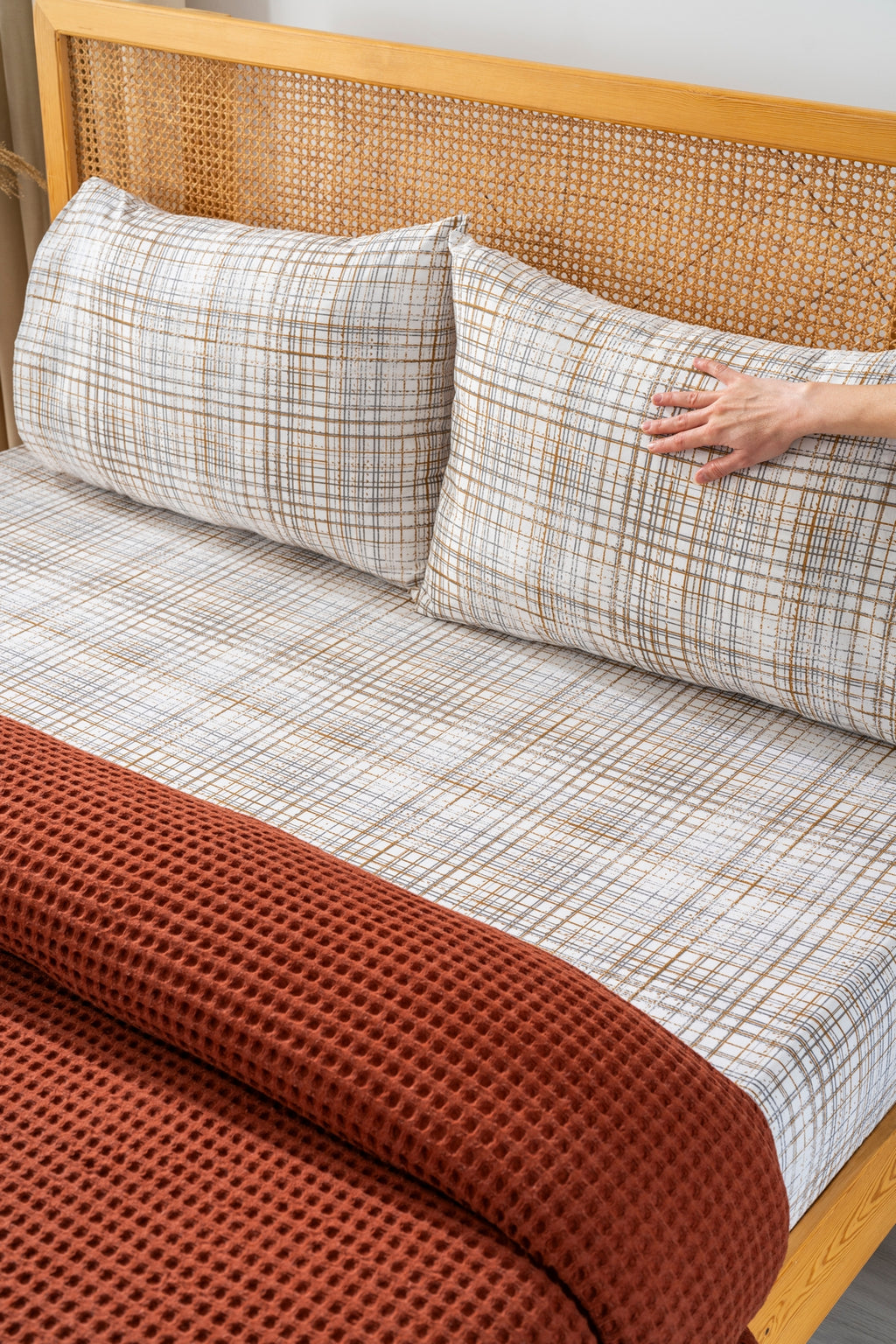 Parure de Piqué en Coton – 4 Pièces | Design Naturel & Moderne