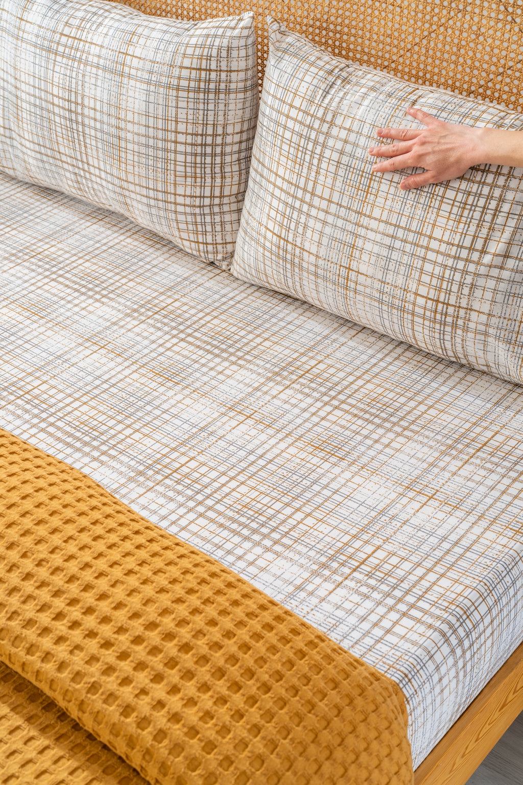 Parure de Piqué en Coton – 4 Pièces | Design Naturel & Moderne