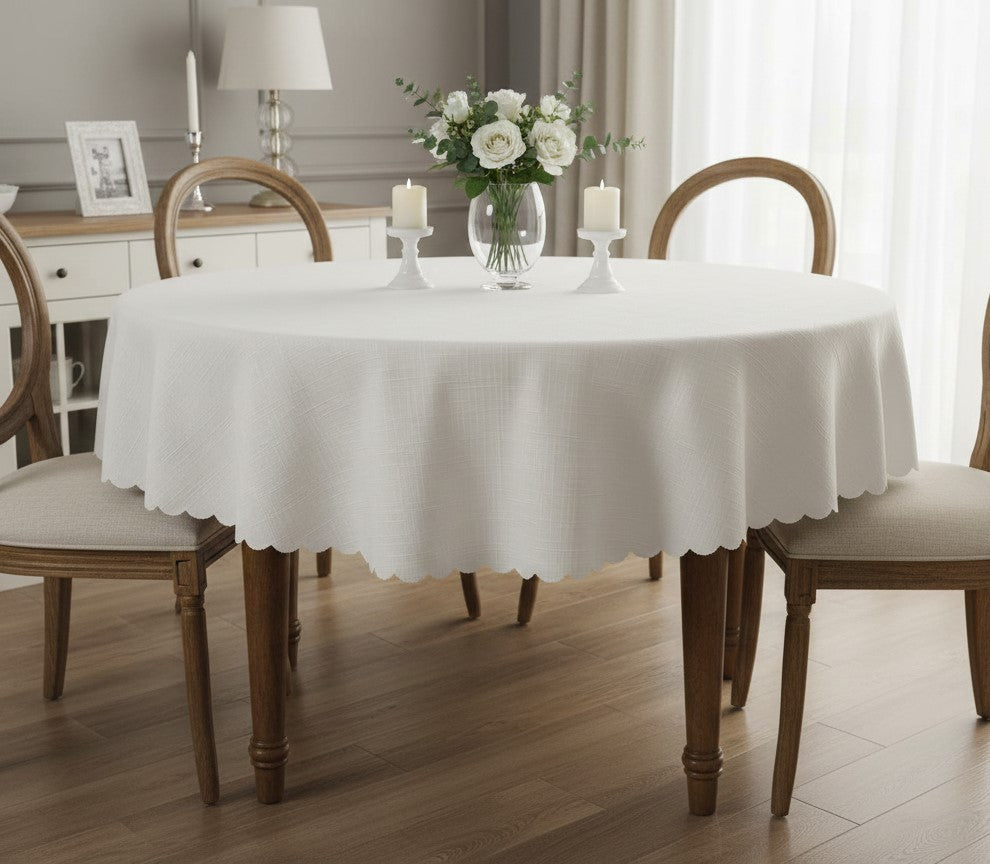 Nappe de table ronde Blanc cassé – 170 cm