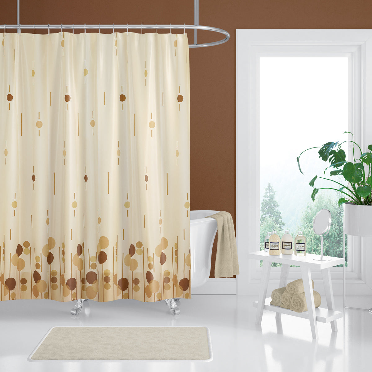 Rideau de Douche Polkadot Imprimé Imperméable 180 * 200cm