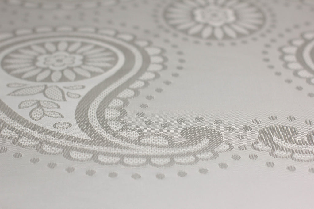 Nappe de Table Ronde Blanc cassé Jacquard 160 cm