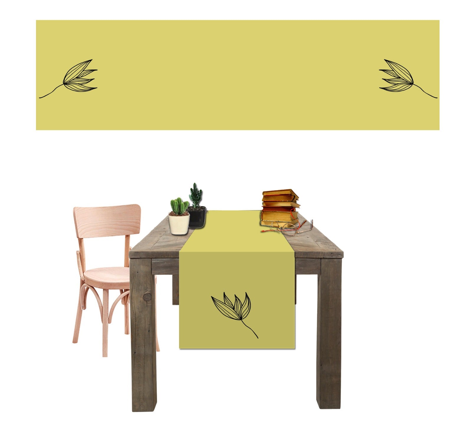 Chemin de Table Imprimé Tulip 45/150 cm