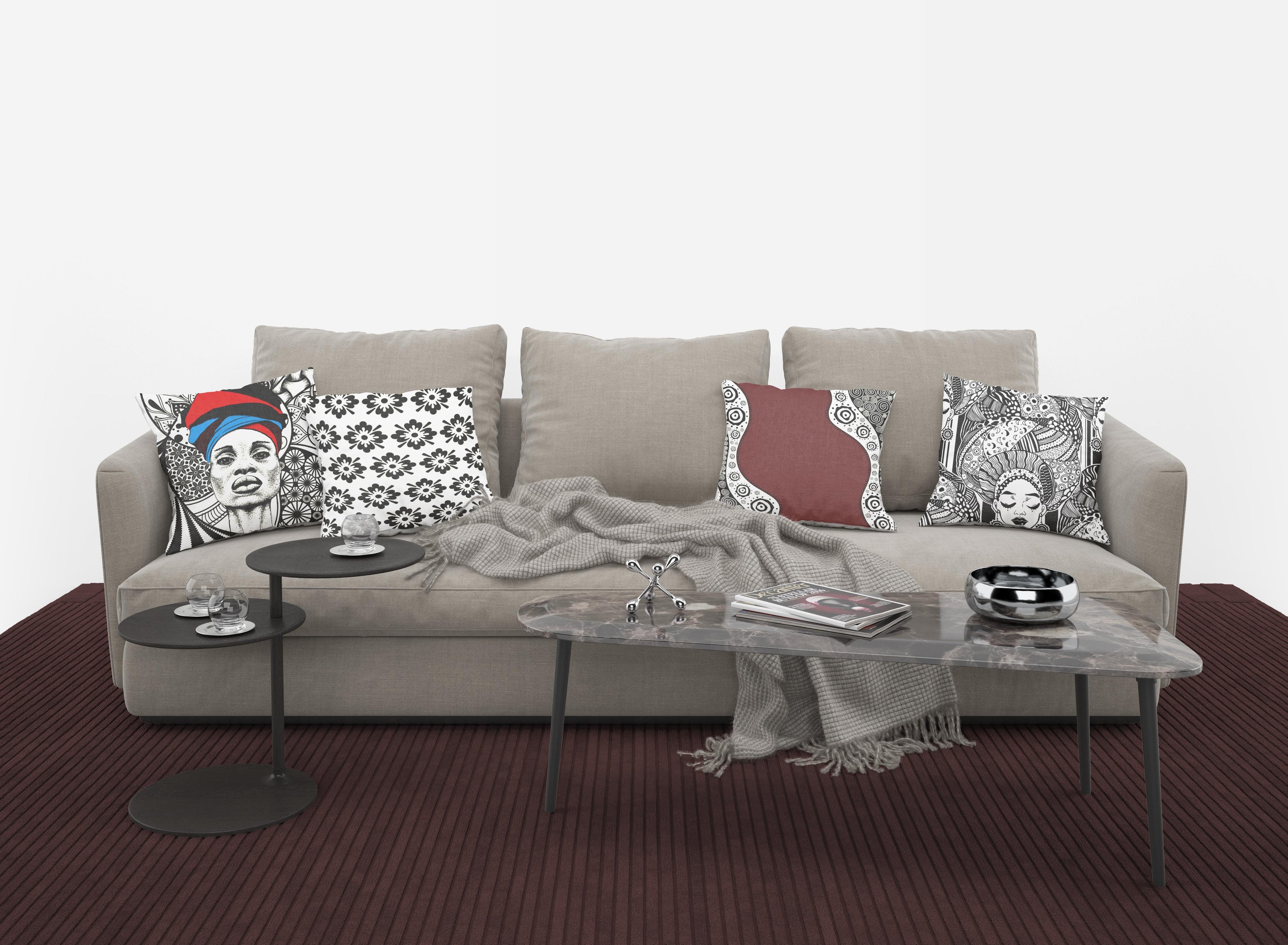 4 housses de coussin AfroWoman imprimées, 40*40cm