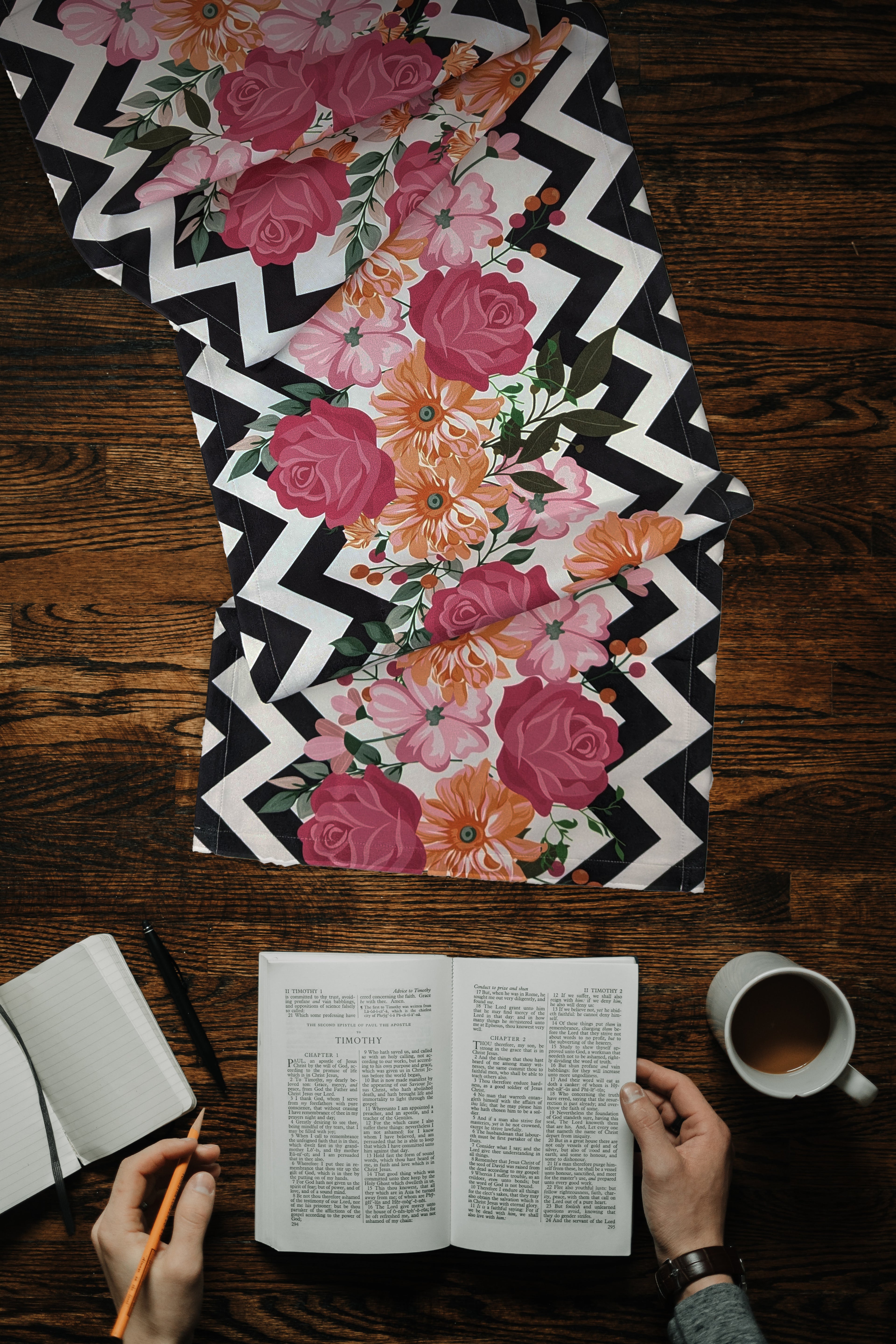 Chemin de Table Imprimé Flower 45/150 cm