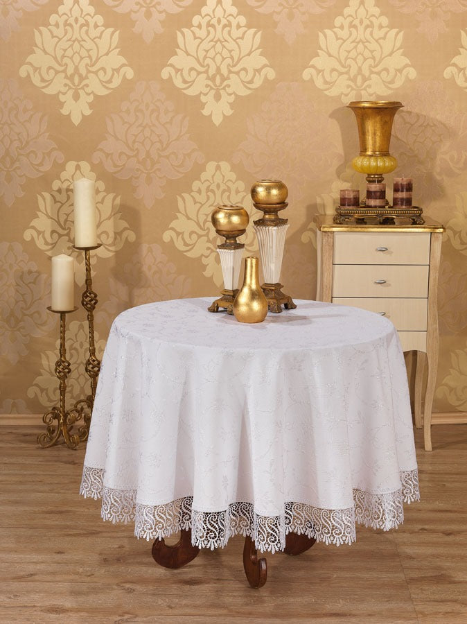 Nappe de Table Ronde KDK Blanc 160cm