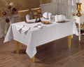 Nappe de table blanc 160*220cm + 6 serviettes 40*40cm