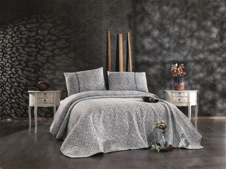 Couvre-lit Neva Bleu marine 3 pièces