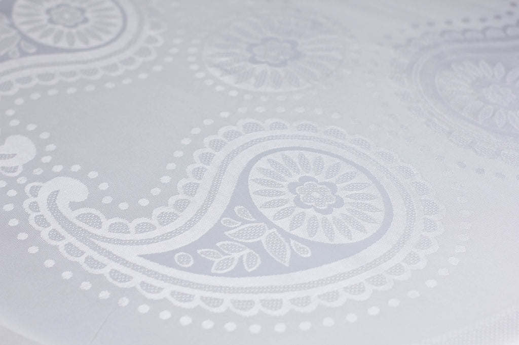 Nappe de Table Ronde Blanc Jacquard 160 cm