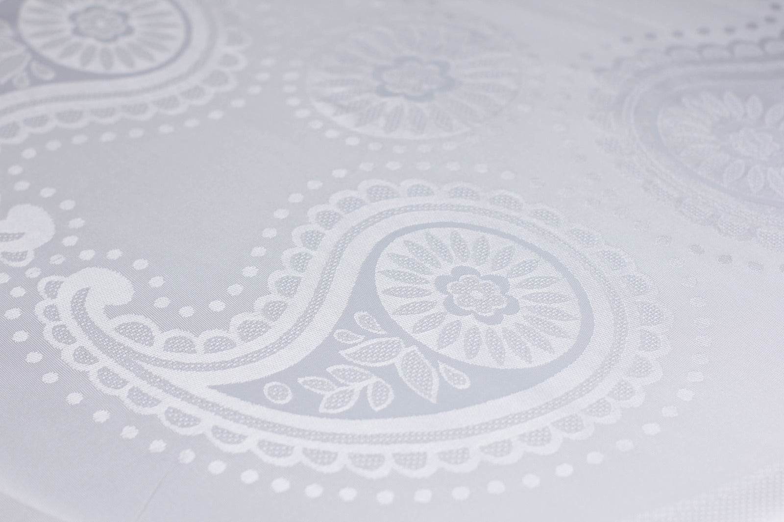 Nappe de Table Ronde Blanc Jacquard 160 cm