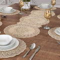 Ensemble de 7 pièces Venezia Beige, 6 sous plats 40x40cm + 1 chemin de table 110x40cm