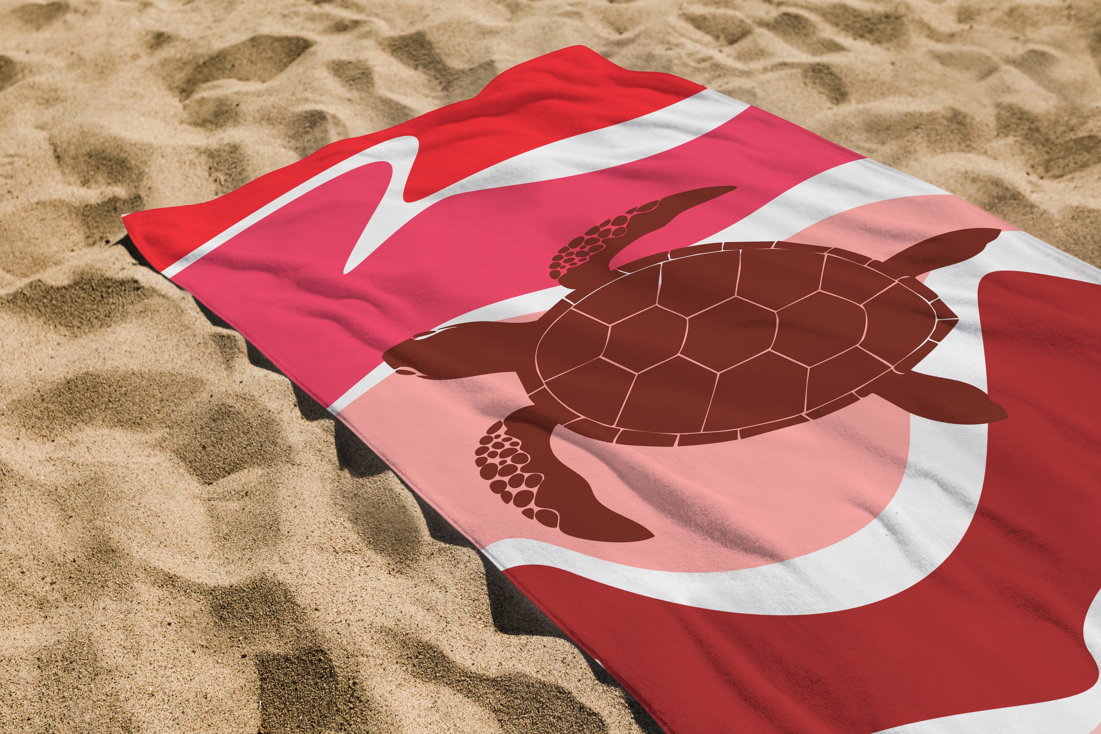 Serviette imprimée tortue bordeau 70 * 150cm